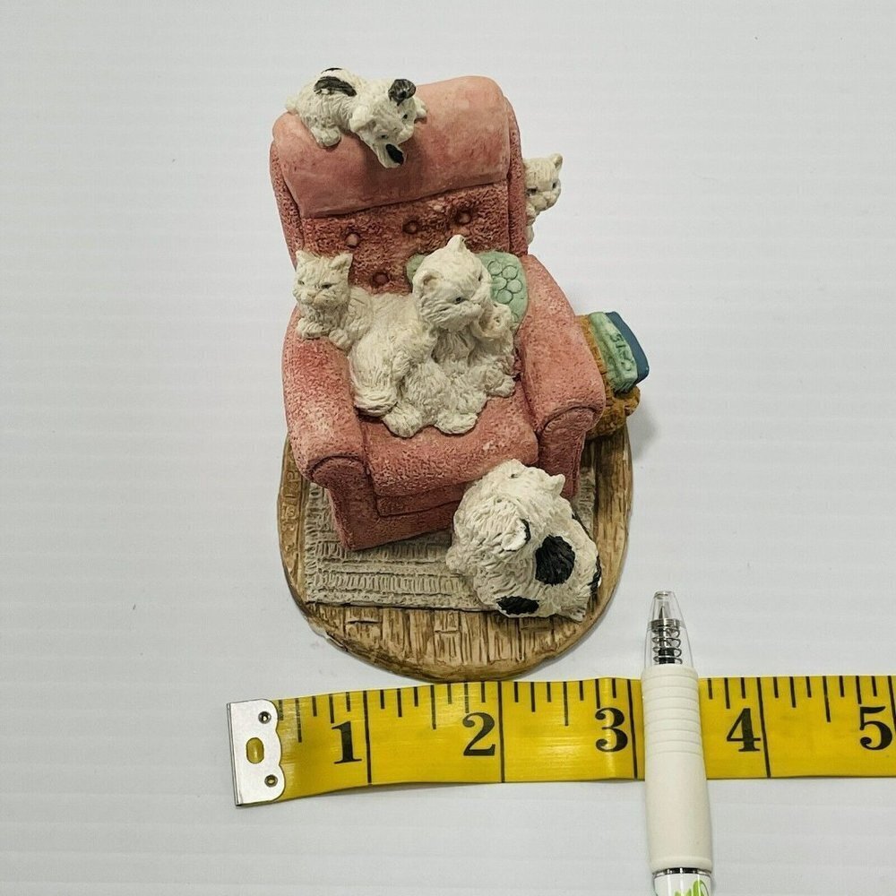 Vintage Stone Critters Family Cat Kitten Kitty Chair Recliner Figurine SC319 USA - Picture 11 of 11